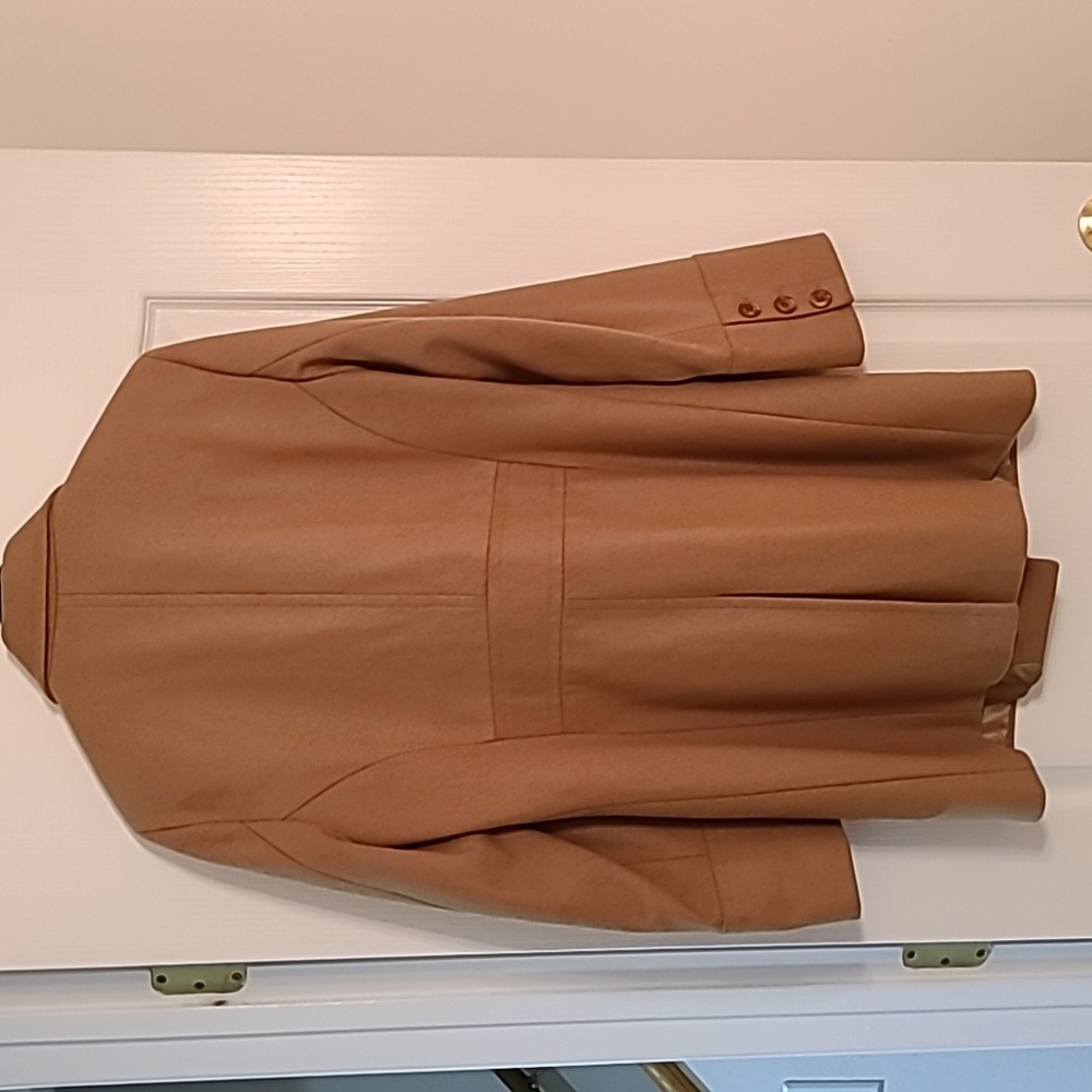 Express Women's Camel Tan Double-Breasted Pea Coat - Picture 4 of 4